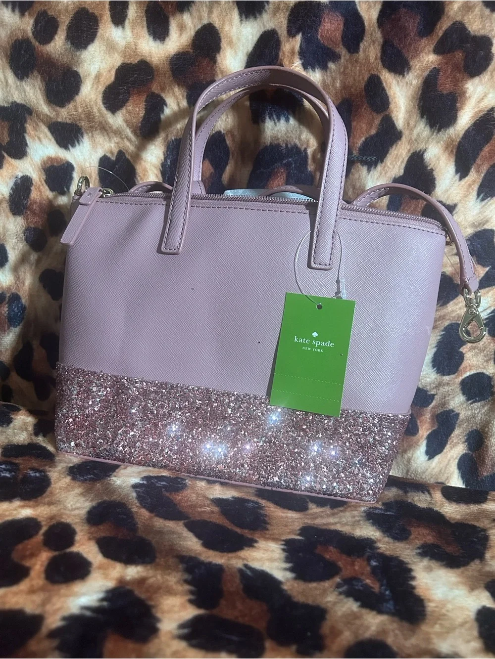 kate spade Blush Pink Glitter-Trim Satchel